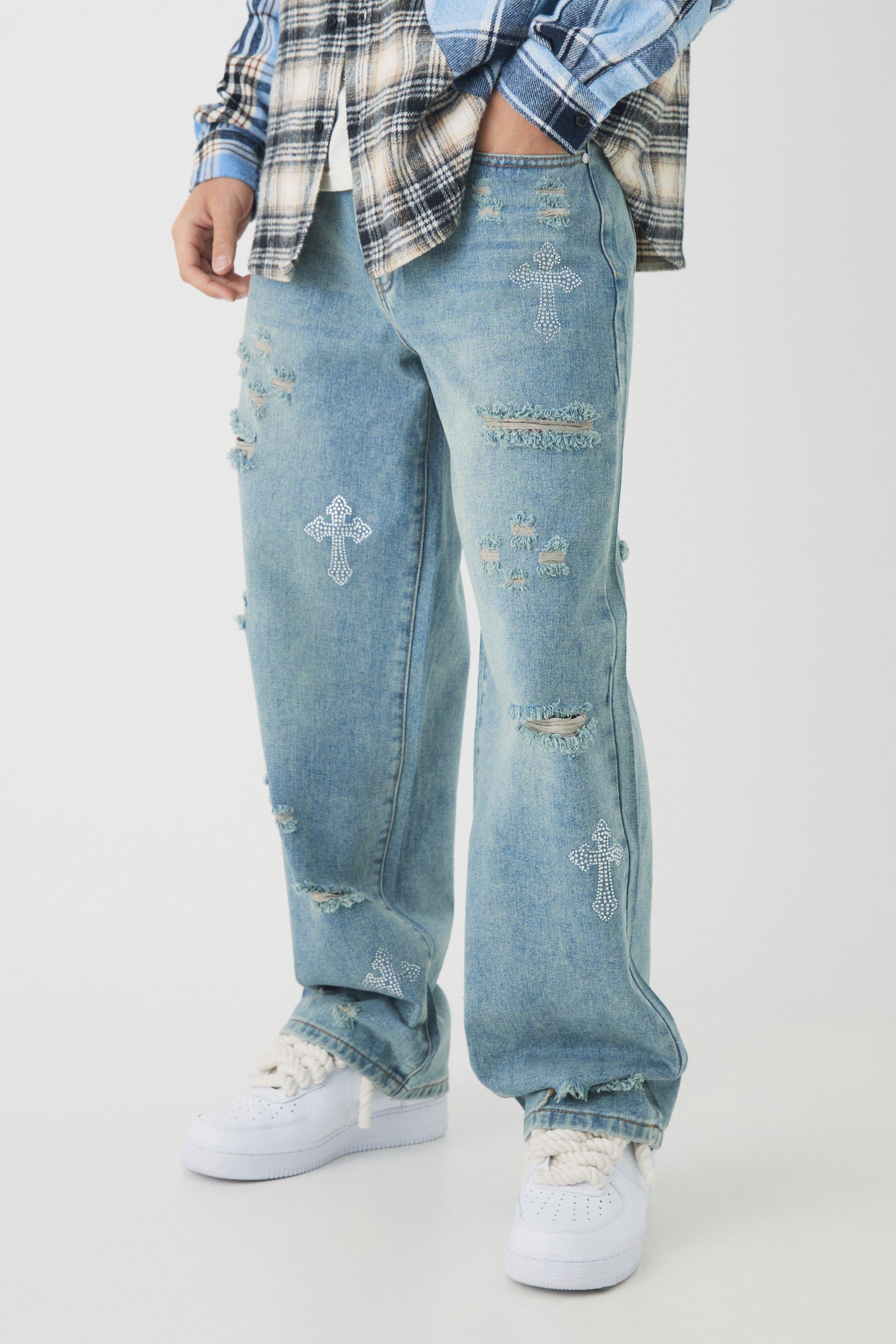 FRAME DENIM Charcoal Grey Cotton Blend Distressed Ripped